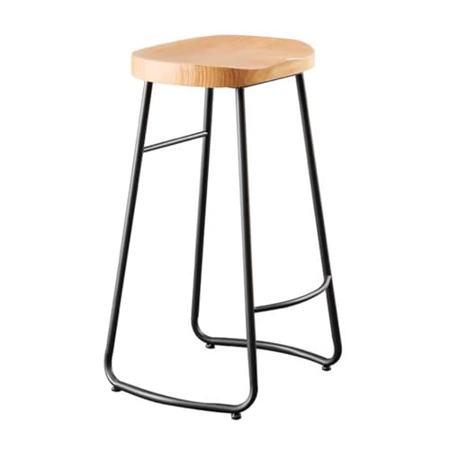 DZYHFCO Rückenfreie Barhocker aus Holz, ergonomisch, mit Metall-Fußstütze, industrielle Thekenhöhe, Küchenstühle (1 Stück, 75 cm) von DZYHFCO