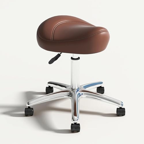 DZYHFCO Sattelhocker, drehbar, höhenverstellbar, mit Rollen, robust, ergonomisch, für Labor, Salon, Massage, Büro und Küche zu Hause (C) von DZYHFCO