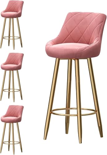 DZYHFCO Set mit 4 Barhockern, Samt mit Rückenlehne, Metallbeine in Gold, 65 cm DZYHFCO Set mit 4 Barhockern, Samt mit Rückenlehne, Metallbeine in Gold, 65 cm von DZYHFCO
