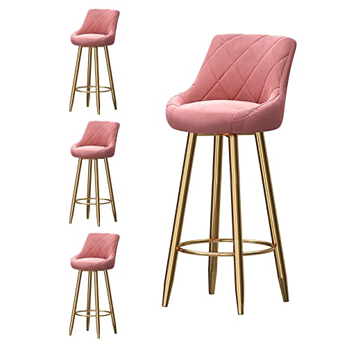 DZYHFCO Set mit 4 Barhockern, Samt mit Rückenlehne, Metallbeine in Gold, 65 cm DZYHFCO Set mit 4 Barhockern, Samt mit Rückenlehne, Metallbeine in Gold, 65 cm von DZYHFCO