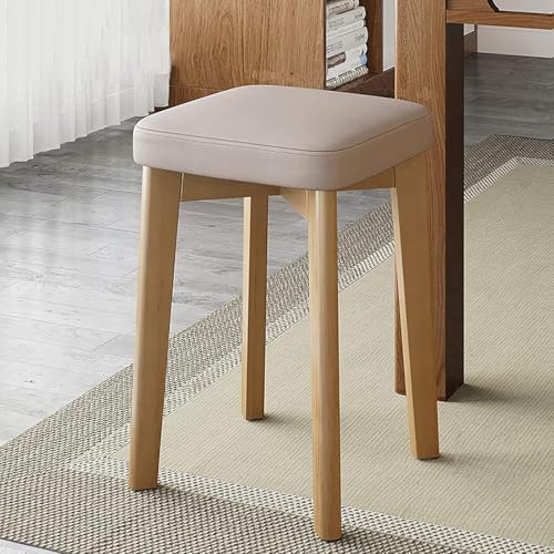 DZYHFCO Stapelbare Barhocker, Bauernhaus-Thekenhöhe, graues Holz, Küche mit weichem (Beige1) von DZYHFCO