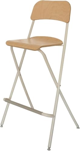 DZYHFCO Tragbarer klappbarer Barhocker, 63,5 cm, zusammenklappbarer Küchenstuhl mit Holz-Rückenlehne und Kissen für den Innenbereich, Gelb, 74 cm von DZYHFCO