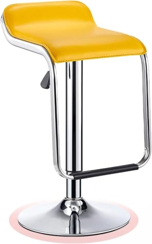 DZYHFCO Verstellbarer Barhocker, Kücheninsel, Frühstücksstuhl, Thekenhöhe, Drehstuhl aus PU-Leder, für Zuhause, Gelb von DZYHFCO