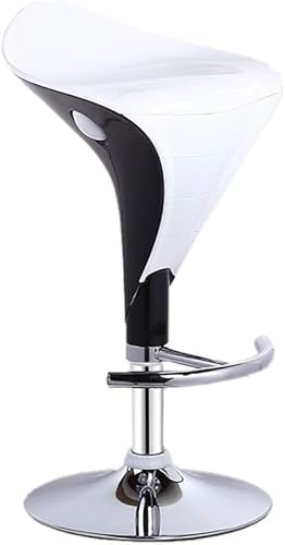 DZYHFCO Verstellbarer Barhocker mit Rückenlehne und Fußstütze, ohne Armlehnen, Kunststoff, Esszimmerstuhl, Höhe Frühstück (Weiß, Gestell, 38,5 cm) von DZYHFCO