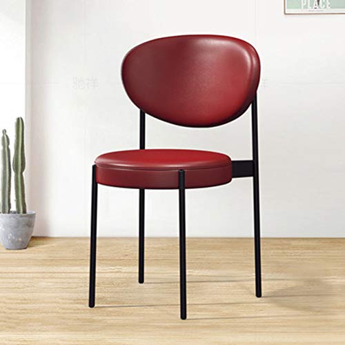 DZYHFCO Wohnzimmerstühle, Restaurant, Esszimmer, mit stabilen Metallbeinen, für Schlafzimmer, Café, Schminktisch, weicher Kunstledersitz (F) von DZYHFCO