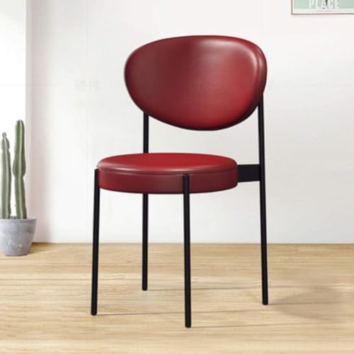 DZYHFCO Wohnzimmerstühle, Restaurant, Esszimmer, mit stabilen Metallbeinen, für Schlafzimmer, Café, Schminktisch, weicher Kunstledersitz (F) von DZYHFCO