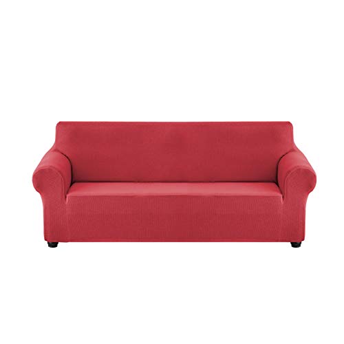 DZYP Sofabezug Sofaüberzug Moderne Stretch Elastische Jacquard Thick Sofahusse Couchhusse Sofa Überwürfe Für Wohnzimmer Protector Für Hunde Haustiere (3 sitzer,Rot) von DZYP