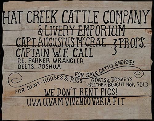 Metallposter "Lonesome Dove", Metall-Blechschilder, Hat Creek Cattle Company, We Don't Rent Pigs, Wanddekoration, Blechschild, Poster, Vintage-Metallschilder für Bar, Musikclub, Männerhöhle, Zimmer von DZYQAWH