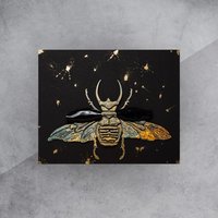 Bitcoin Wandkunst 3D Skarabaeus Kunstgravur Blattgold Malerei Moderne Skulptur Bienen Handgemachtes Kunstwerk von DZconcept