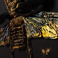 Bitcoin Wandkunst 3D Skarabaeus Kunstgravur Blattgold Malerei Moderne Skulptur Bienen Handgemachtes Kunstwerk von DZconcept