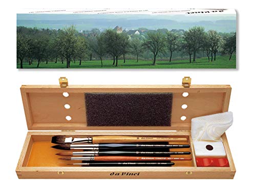 Da Vinci 5240 Serie Aquarell-Pinsel-Set, Holz, Braun, Schwarz/Rot, 30 x 30 x 30 cm von Da Vinci