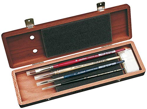 Da Vinci 5280 Serie Aquarellpinsel-Set, Holz, braun, schwarz/rot, 30 x 30 x 30 cm von DA VINCI