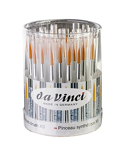 DA VINCI 5332 Serie transparente Box mit 50 synthetischen Pinseln, Faser, schwarz, 10 x 5,5 x 30 cm von DA VINCI