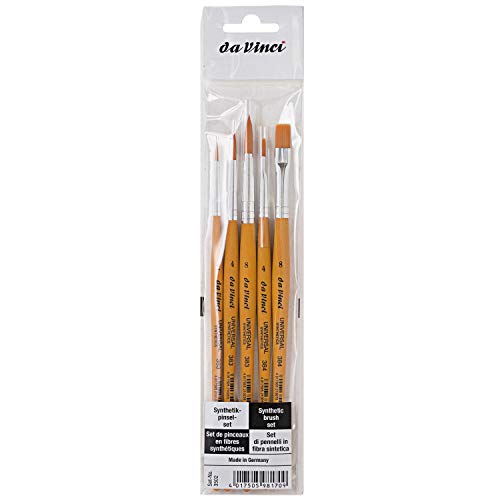 Da Vinci Universalpinsel-Set mit 5 Pinseln rund und flach, Orange von DA VINCI