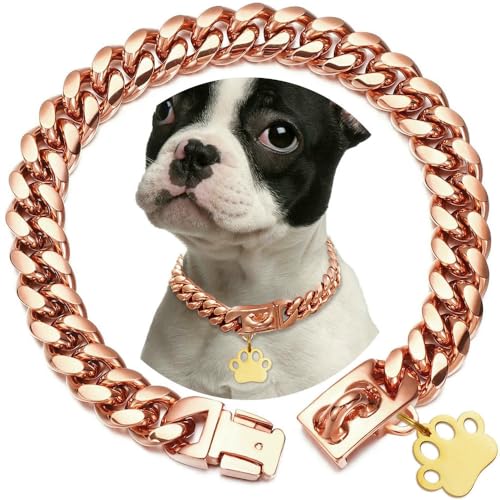 DaBingDian Hundetrainingshalsband aus Edelstahl mit Sicherheitsverschluss, verstellbare Würgekette mit kubanischen Gliedern für Hunde Aller Größen DaBingDian Hundetrainingshalsband aus Edelstahl mit Sicherheitsverschluss, verstellbare Würgekette mit kubanischen Gliedern für Hunde Aller Größen von DaBingDian