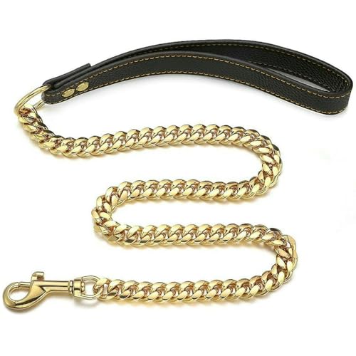 DaBingDian Robustes Hundehalsband mit kubanischer Gliederkette, sicheres Sicherheitsschnallenschloss, Trainingshalsband aus Edelstahl für Haustiere von DaBingDian