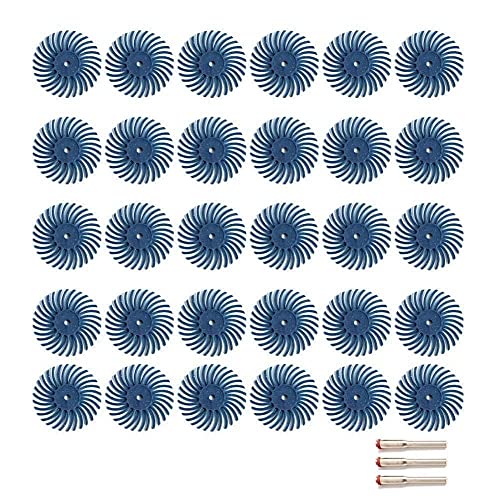 1 Zinch Radial Borstle Disc Kit Schleifbürste 1/8 "3 2.35mm Schaft Detail Polierrad for Rotation Werkzeug Zubehör (Color : 30PC Grit 120 Set, Size : with 3mm Shank) von DaJiKan