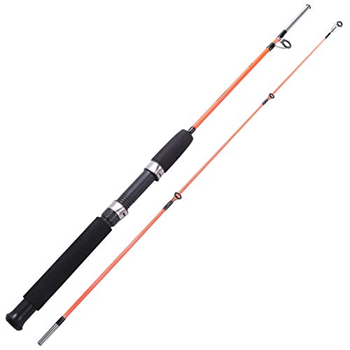 4 Farbe 120cm Spinning Hand Lure Fishing Rod Eva Ultraklight Griff. ABS Harzkörper Reisebootstange DaJiKan (Color : Orange) von DaJiKan