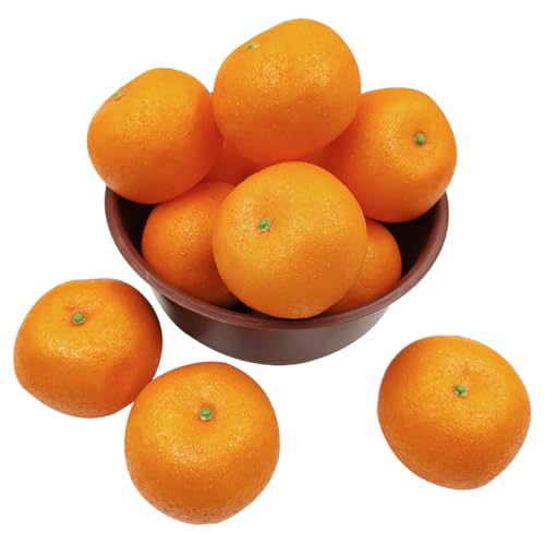 DaKuan 12 Stück künstliche Orangen, künstliche Orangen, dekoratives Obsttablett, für Möbeldekoration, Dekorationen für Küche, Fensterdisplay und Foto-Requisiten (5,9 x 6,9 cm) von DaKuan