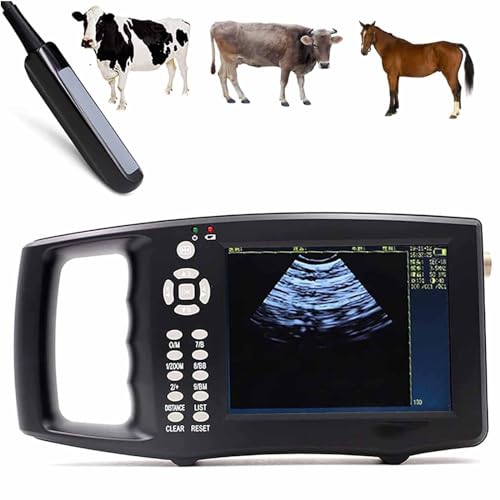 DaMga Veterinär-Ultraschall-Scanner-Set, Tragbares Veterinär-Scanner-Gerät Mit Rektaler Sonde, Tierschwangerschaft Für Rinder, Pferde, Kamele, Pferde, Kühe von DaMga