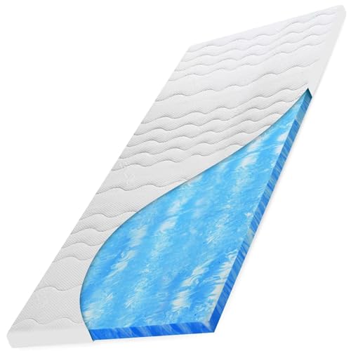 DaMi Gelschaum Topper, Matratzentopper 10cm hoch, Matratzenauflage für Allergiker geeignet, Atmungsaktiv & Ohne Kuhlenbildung, für Bett Bed Boxspringbett Couch, Auflage Bettauflage 200x200 cm von DaMi