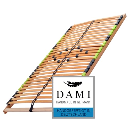 DaMi Lattenrost Basic Buchenholz (Zerlegt) - starr, 80 x 200 cm I 7 Zonen Lattenrahmen mit 5-Fach Härteverstellung für alle Bett-Matratzen, Buche Bettrahmen Holzleisten Lattenrosten Bett von DaMi