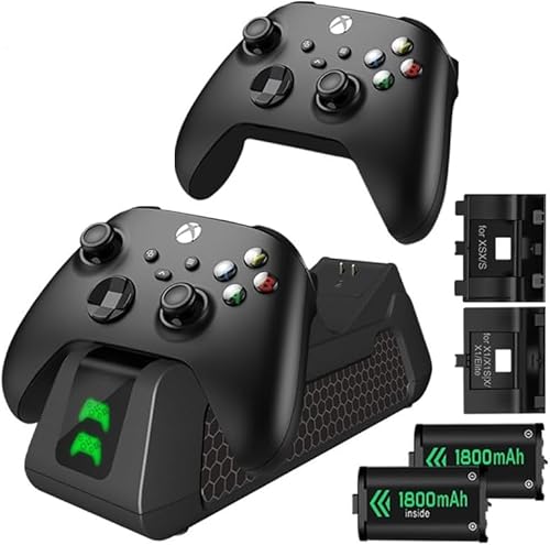 Controller-Ladestation für Xbox Serie S/X mit 2 x Akku-Pack, Twin Controller-Ladestation mit 2x1800mAh-Akku-Packs Controller-Ladestation für Xbox Serie S/X mit 2 x Akku-Pack, Twin Controller-Ladestation mit 2x1800mAh-Akku-Packs von DaMohony