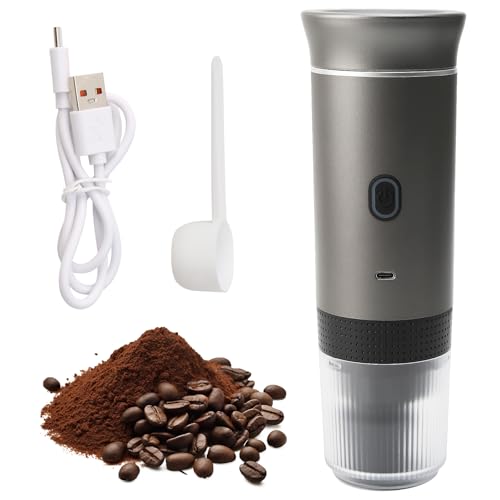 DaMohony Tragbare elektrische Espressomaschine 4-6 Minuten schnelle Heizung Mini Kaffeemaschine kompatibel mit Kapseln und gemahlenen Kaffee für Camping RV Wandern von DaMohony