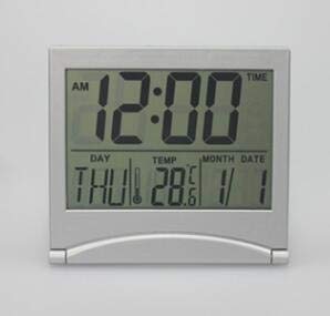 Faltbarer Wecker LCD Digital Home Travek Uhren Thermometer Timer Kalender Uhr von DaMohony