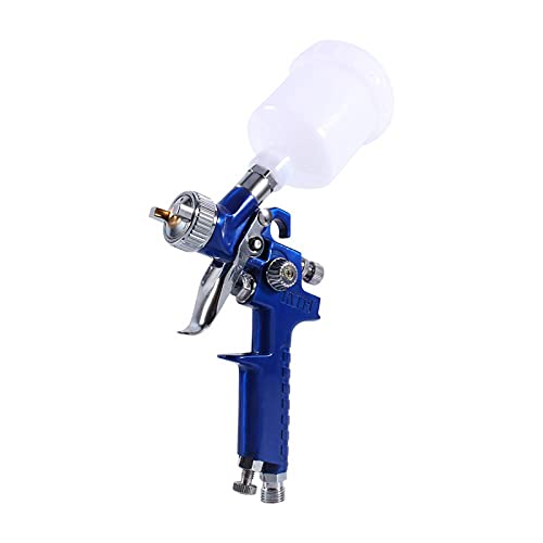Mini HVLP Lackierpistole Spritzpistole, Hochvolumen Gravity Feed HVLP Mini-Luftfarbspritzpiole Niederdruck für Autolacke (0,8 mm Düse, 100 ml) von DaMohony