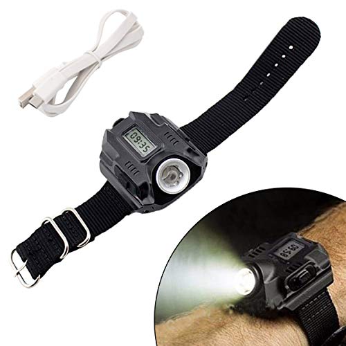 Outdoor Uhr Blitzlicht Wasserdicht Wiederaufladbare LED Handgelenk Taschenlampe w/Digitaluhr von DaMohony