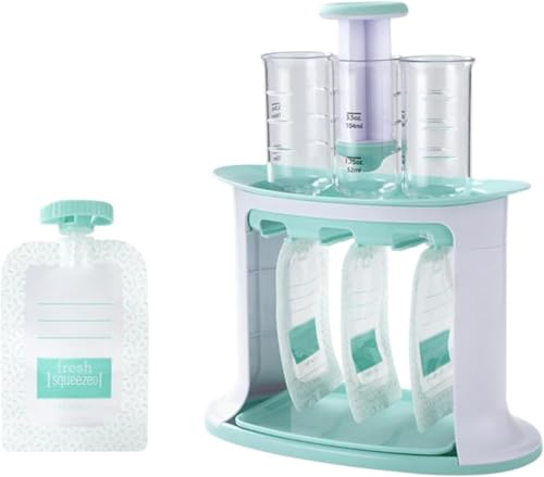Squeeze Station für hausgemachte Babynahrung, Squeeze Station Babynahrung Maker mit 5 wiederverwendbaren Lebensmittelbeuteln für Zuhause Küche Babys Kleinkinder von DaMohony