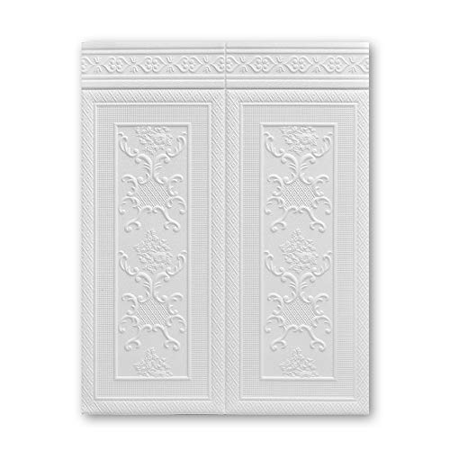 DaPeng 3D Selbstklebende Tapeten,Wandpaneele Wandverkleidung Steinoptik,Anti-Kollision Dekorfolie für Wohnzimmer Flur Balkon 10Pcs (Color : White-A) von DaPeng