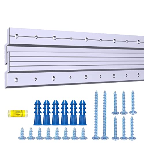 Französische Stollen-Aufhänger, 43.2 cm, super strapazierfähig, für Bilder, Spiegel, Whiteboard, Kabine, Regal, ineinandergreifende Wandhalterung, Aluminium-Z-Bar-Clip-Aufhänger unterstützt 90.7 kg von DaTools