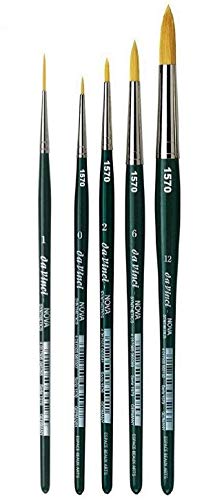 Da Vinci 1570 Serie - NOVA-Synthetik no. 0,2,6, 12. + da Vinci Series 1270 Lettering/Liner Brush, Lettering/Liner Medium Pointed Synthetic no. 1 Made in Germany von DaVinci ESPACE BEAUX ARTS
