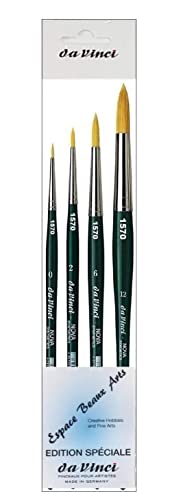DaVinci ESPACE BEAUX ARTS Da Vinci Serie 1570 Nova Pinsel synthetisch, rund, Set 4 Stück, Nr. 0, 2, 6, 12. für Aquarelle, Ölfarben und Acryl, Made in Germany von DaVinci ESPACE BEAUX ARTS