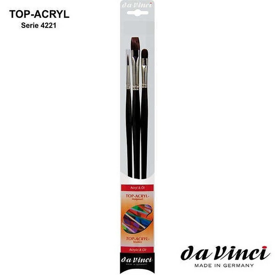 Da Vinci Pinsel Acryl- & Ölpinsel 3er Pinselset, (3 Stück), Acrylmalerei, Synthetikfasern, Esagonalstiel von Da Vinci