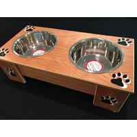 Kostenloser Versand Haustier Futterhäuschen, Handgemacht | Große Größe-6 "Höhe Mit Anpassbaren Farben Und Namen von DaVincisCupboard