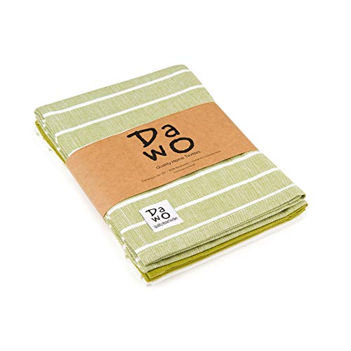 DaWo 3er-Set Geschirrtücher/Küchentücher aus 100% Baumwolle in Olivgrün mit Aufhänger | Öko-Tex Standard | weitere Farben erhältlich | 50x70 cm | stark mit 200g/m2 (Olivgrün) von DaWo