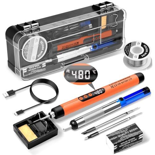 Daakro Wireless Soldering Iron Set with Adjustable Temperature, Lötkolben Set with Soldering Iron Stand Orange Daakro Wireless Soldering Iron Set with Adjustable Temperature, Lötkolben Set with Soldering Iron Stand Orange von Daakro