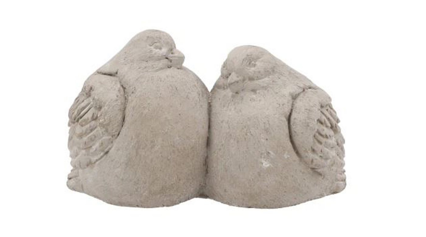 Daan Kromhout Gartenfigur Vogel Paar Zement Gartendeko 15x8x9 cm Vintage Shabby grau, (1 St) von Daan Kromhout