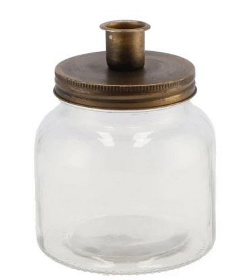 Daan Kromhout Kerzenhalter Kerzenhalter Glas 11 x 11 cm klar / gold antik Drehverschluss (1 St) von Daan Kromhout