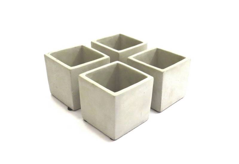 Daan Kromhout Übertopf Übertopf Blumen 4er Set Klein Grau Quadratisch 7 x 7 cm (4 St), 4er Set von Daan Kromhout