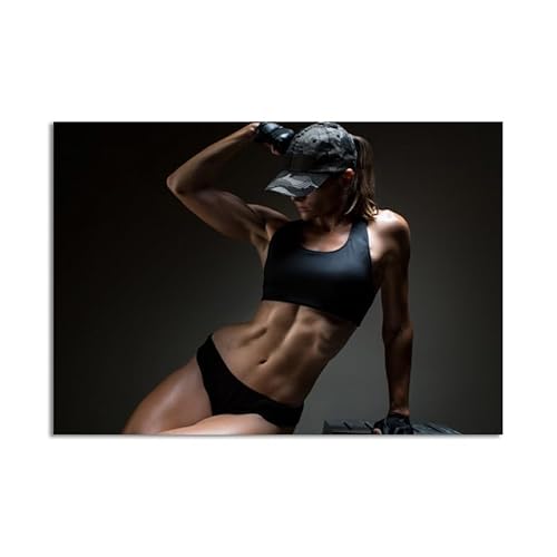 DaanaH Sport Bodybuilding Poster Dumbbell Fitness Wand Bilder Sexy Mädchen Fitness Sport inspirierende Leinwand Bild Fitnessstudio Geschenk Home Deko Bilder（Kein Rahmen） von DaanaH