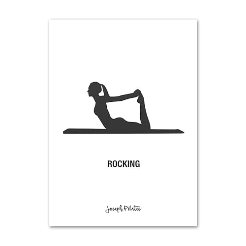 Pilates Yoga Canvas Bild minimalistischer Schwarz Weiß Wand Bilder Mädchen Fitness Action Guide Poster Nordic Style Schlafzimmer Wohnkultur Bilder （Kein Rahmen） von DaanaH