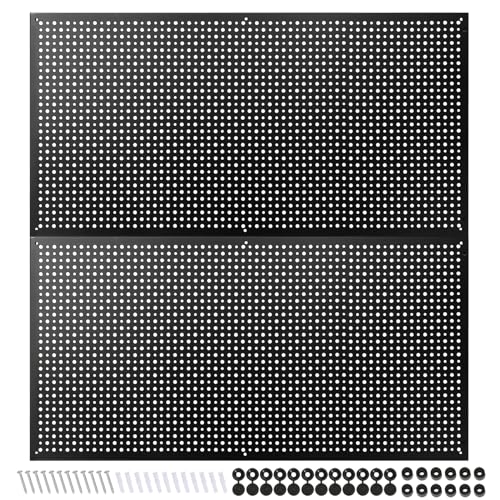 Daanxw Metall-Stecktafel für Garagenaufbewahrung, Stahl-Stecktafel, robust, 40,6 x 81,3 cm, Metall, Werkzeug-Organisationsplatten (schwarz, 2 Stück) von Daanxw