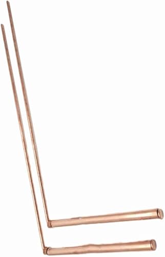 Daaxing 2 Stück Kupfer-Wünschelruten – 99,9 % Kupfer, Detektorstab für Wasser/Schatz/Mineralien/Findungswerkzeuge, Länge 30,5 cm (Einzelkopf – flache Perle) von Daaxing