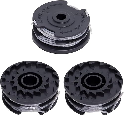 Daaxing 3 Ersatzfadenspulen für Greenworks Rasentrimmer G40ltk2/ G40ltk2x/ G40lt / 2101507 Trimmerspulen, Nylonfäden, 9 m Länge, Durchmesser 1,65 mm, Fadendurchmesser Spule von Daaxing