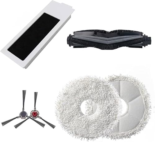 Daaxing 6 x Rollenbürsten, HEPA-Filter, Seitenbürsten, Wischtücher passend für Ecovacs X1 Serie Turbo-Roboter-Staubsauger, Ersatzteile, 1 HEPA-Filter, 1 Hauptrollbürste, 2 Seitenbürsten, 2 Wischtücher Daaxing 6 x Rollenbürsten, HEPA-Filter, Seitenbürsten, Wischtücher passend für Ecovacs X1 Serie Turbo-Roboter-Staubsauger, Ersatzteile, 1 HEPA-Filter, 1 Hauptrollbürste, 2 Seitenbürsten, 2 Wischtücher von Daaxing