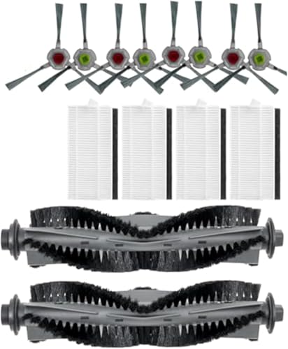 Daaxing 9/14 Stück Hauptbürsten Filter Seitenbürsten passend für Airrobo P20 Kehrroboter Staubsauger Ersatzteile Zubehör (B) von Daaxing